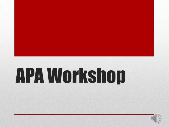 apa workshop