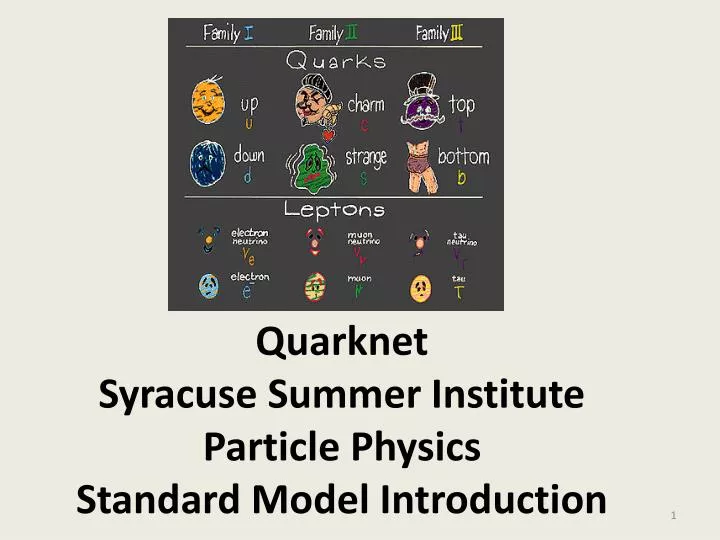 quarknet syracuse summer institute particle physics standard model introduction