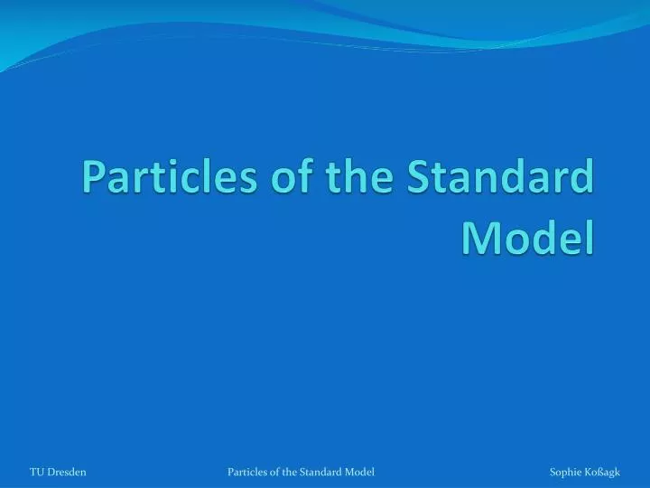 particles of the standard model