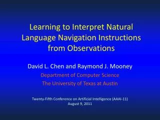 Learning to Interpret Natural Language Navigation Instructions from Observations