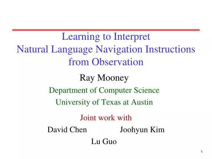 learning to interpret natural language navigation instructions from observation
