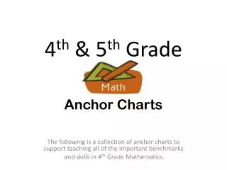 4 th &amp; 5 th Grade Anchor Charts