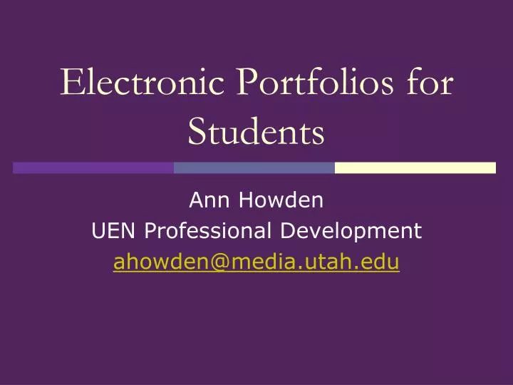 electronic portfolios for students