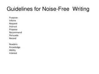 Guidelines for Noise-Free Writing