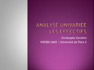 analyse univari e les effectifs