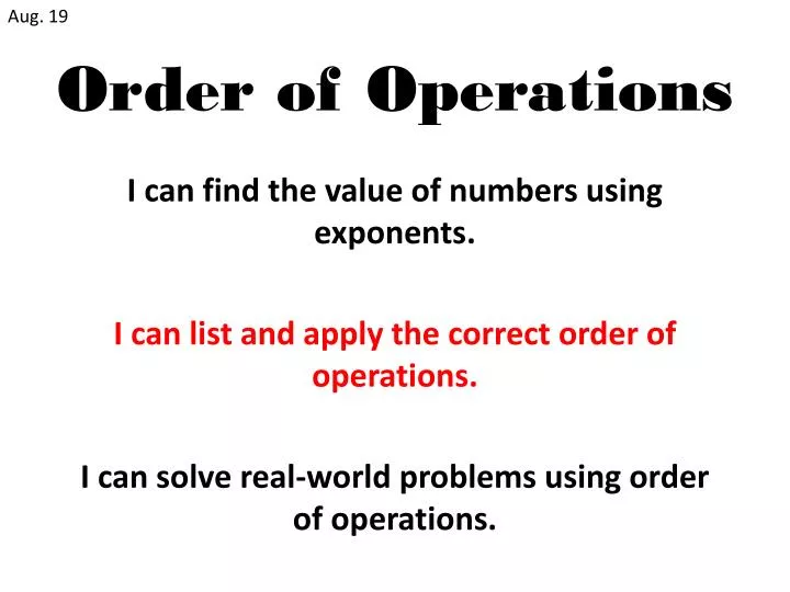 order of operations