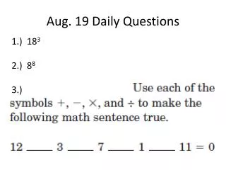 Aug. 19 Daily Questions
