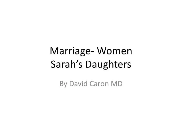 marriage women sarah s daughters