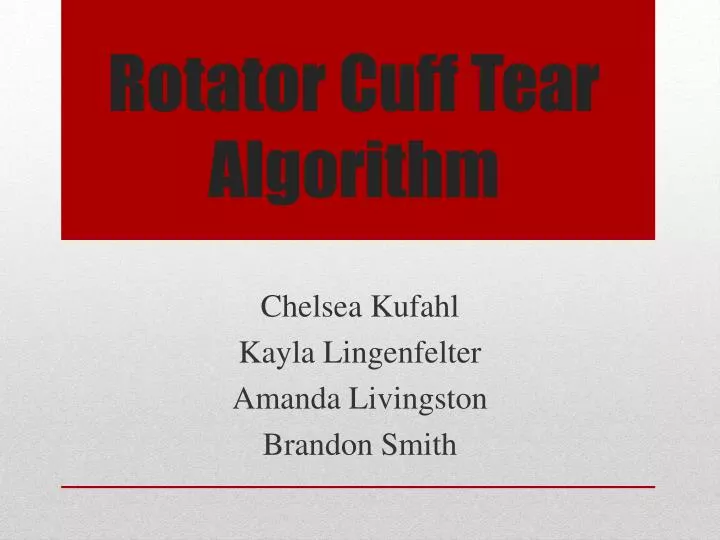 rotator cuff tear algorithm