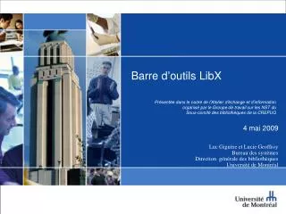 barre d outils libx