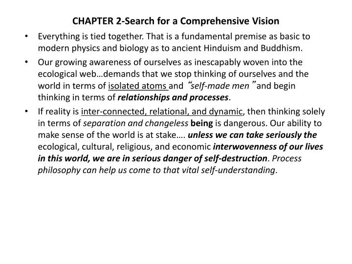 chapter 2 search for a comprehensive vision