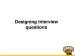 Designing interview questions - slide 1