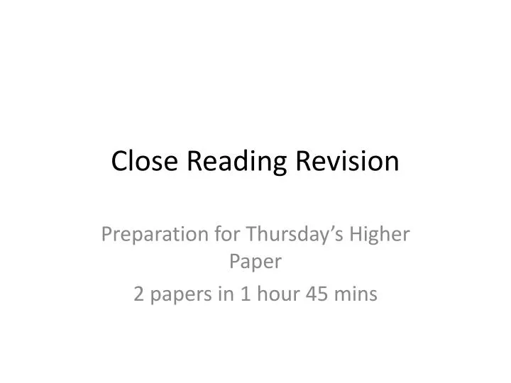 close reading revision