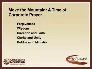 Move the Mountain: A Time of Corporate Prayer