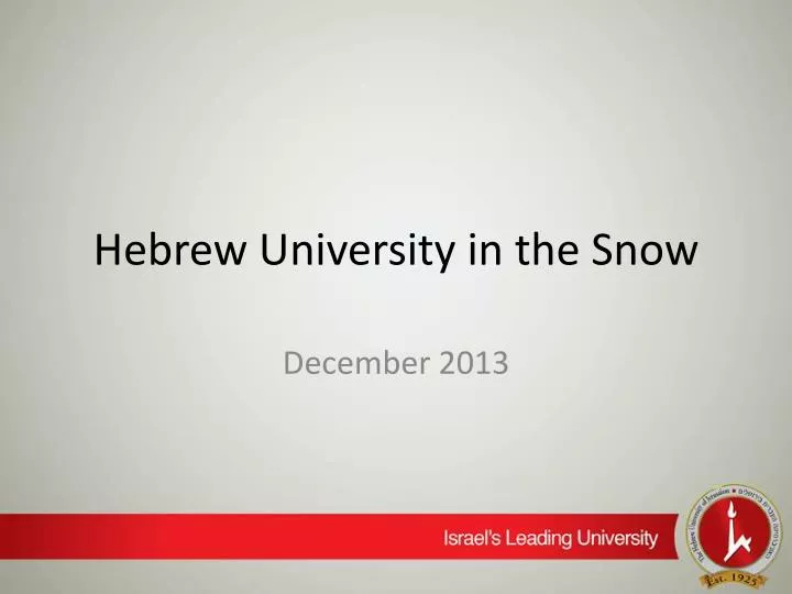 hebrew university in the snow