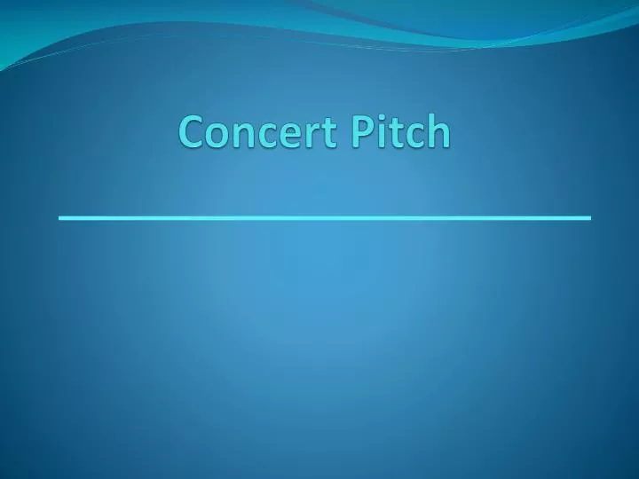 concert pitch