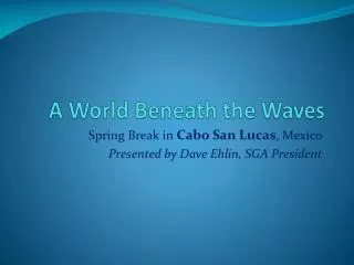 a world beneath the waves