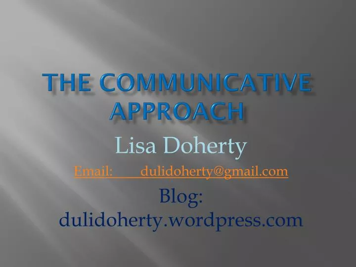 the communicative approach
