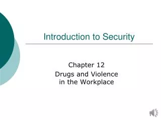 Introduction to Security