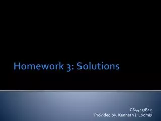 Homework 3: Solutions