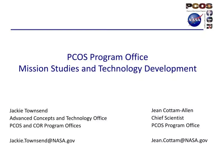 pcos program office mission studies and technology development
