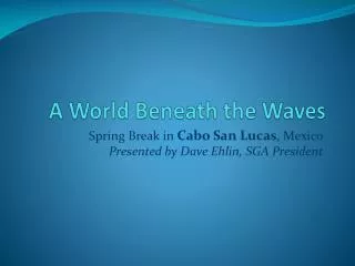 a world beneath the waves