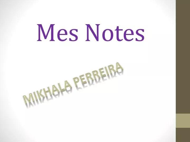 mes notes