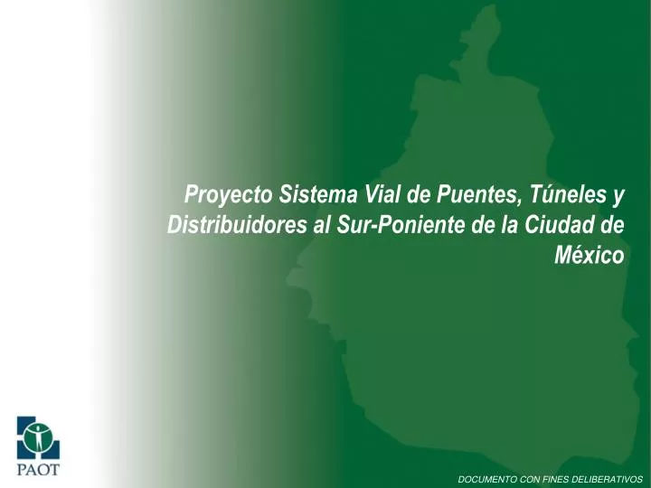 p royecto sistema vial de puentes t neles y distribuidores al sur poniente de la ciudad de m xico