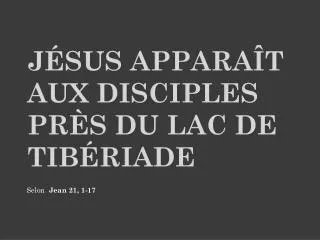 j sus appara t aux disciples pr s du lac de tib riade