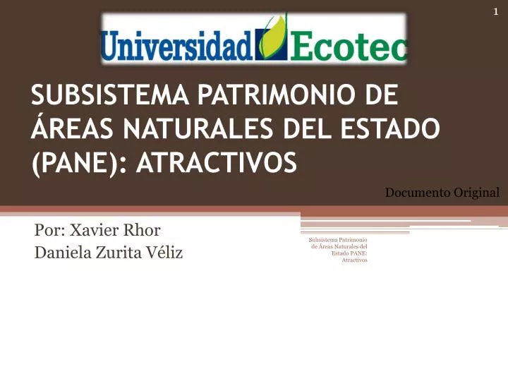 subsistema patrimonio de reas naturales del estado pane atractivos