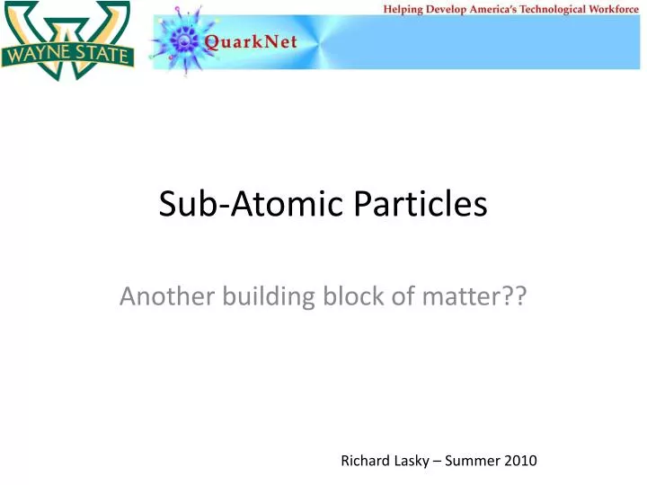 sub atomic particles
