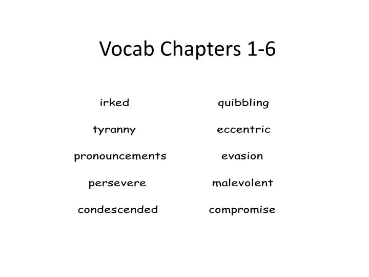 vocab chapters 1 6