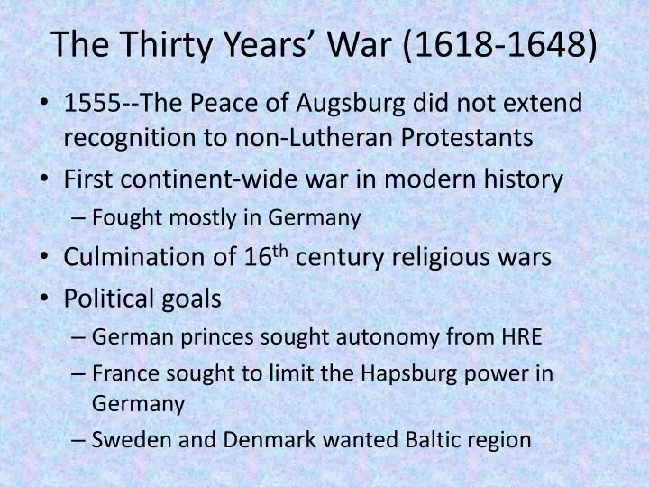 the thirty years war 1618 1648