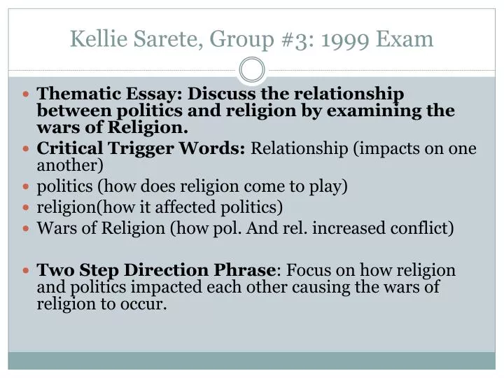 kellie sarete group 3 1999 exam