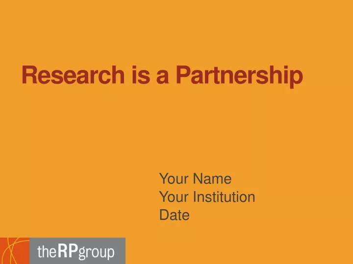 research is a partnership