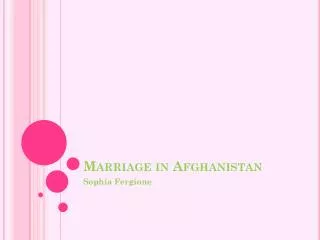 Marriage in Afghanistan