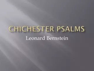 Chichester Psalms