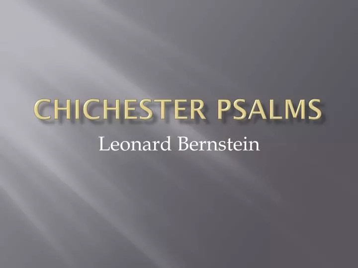 chichester psalms