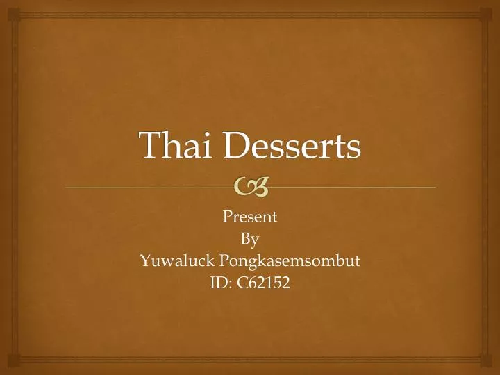 thai desserts