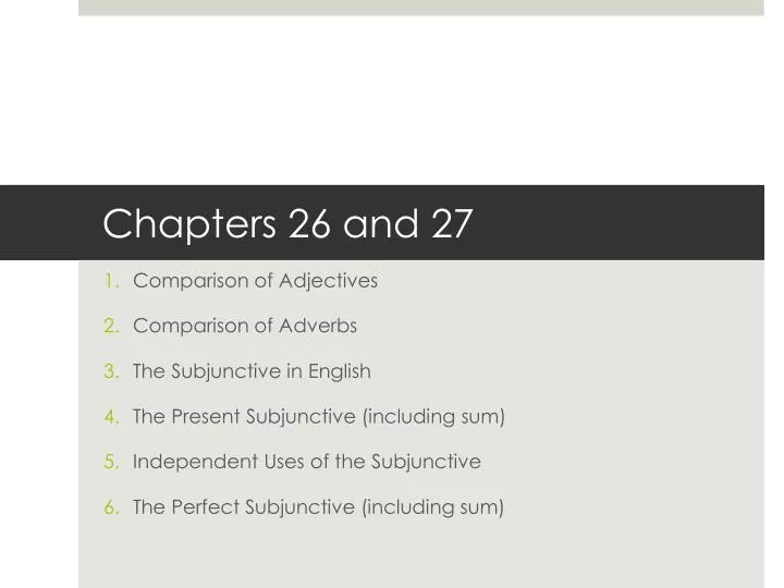 chapters 26 and 27