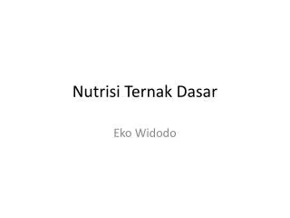 nutrisi ternak dasar