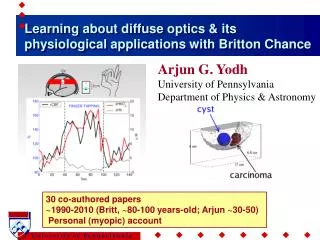Learning about diffuse optics &amp; its physiological applications with Britton Chance