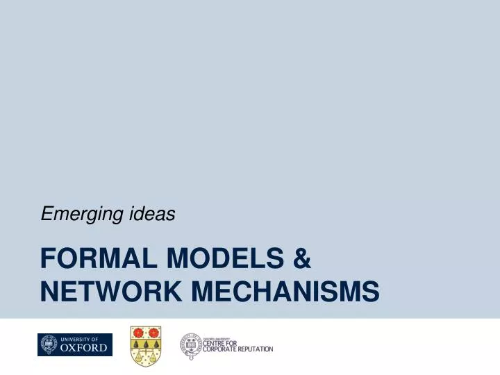 formal models network mechanisms