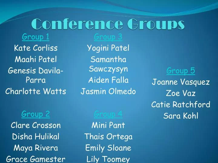 conference groups
