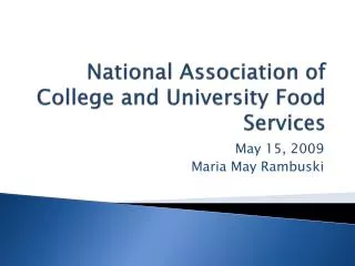 National Association of College and University Food Services