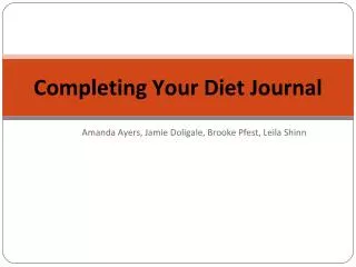 Completing Your Diet Journal