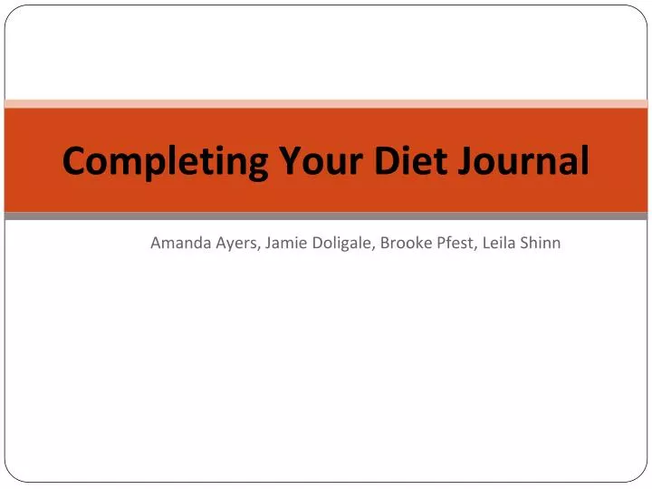 completing your diet journal