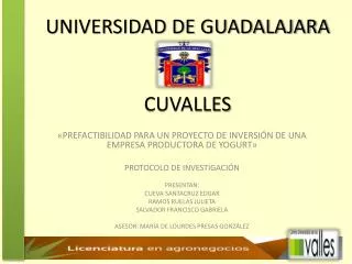 UNIVERSIDAD DE GUADALAJARA CUVALLES