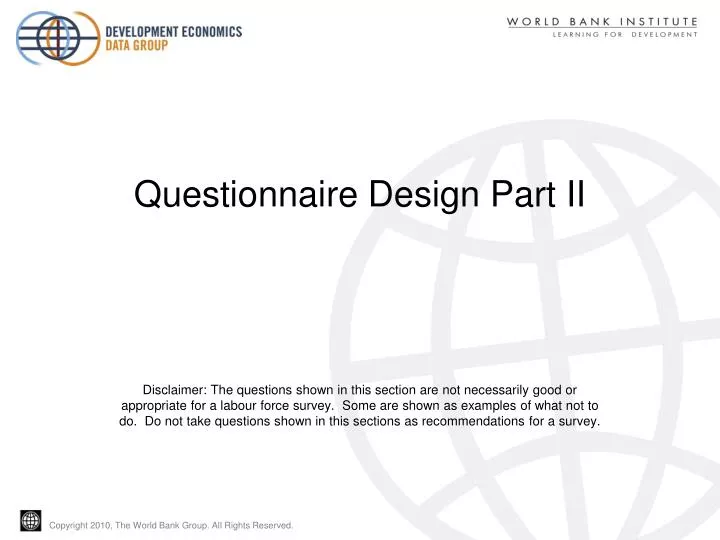 questionnaire design part ii