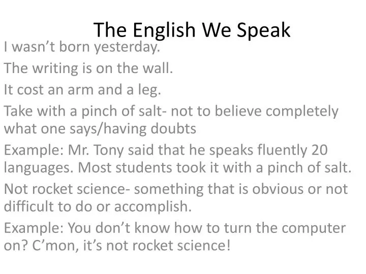 the english we speak